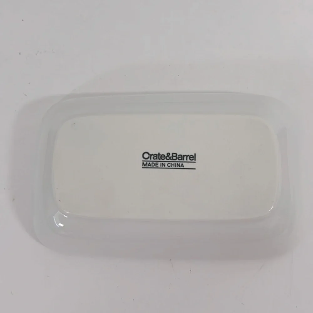 Crate & Barrel NWOT Set of 3 Small White Rectangular Party Serving Dishes